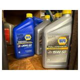 Motor Oil Mixed Lot - NAPA, Shell Rotella, Valvoline, Ravenol & Harley-Davidson - contents unverified