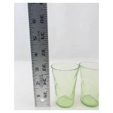 Vintage Uranium Glass Plates & Tumblers (Lot of 4)