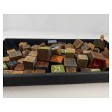Vintage Wooden Alphabet Block Mixed Lot With Toy Pieces
