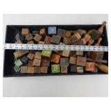 Vintage Wooden Alphabet Block Mixed Lot With Toy Pieces