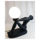 Modern Sculptural Floor Lamp Figure With Globe Shade - Working
