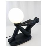 Modern Sculptural Floor Lamp Figure With Globe Shade - Working