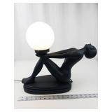 Modern Sculptural Floor Lamp Figure With Globe Shade - Working