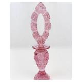 Vintage Fenton Rose Pearl Art Glass Perfume Bottle With Oval Stopper