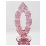 Vintage Fenton Rose Pearl Art Glass Perfume Bottle With Oval Stopper