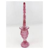 Vintage Fenton Rose Pearl Art Glass Perfume Bottle With Oval Stopper