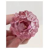 Vintage Fenton Rose Pearl Art Glass Perfume Bottle With Oval Stopper
