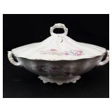 Porcelain Covered Serving Bowl With Lid & Handles