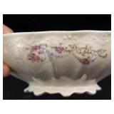 Porcelain Covered Serving Bowl With Lid & Handles