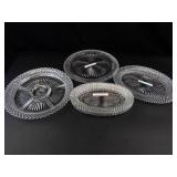 American Beauty Pressed Glass Serving Tray Set (5 Count)