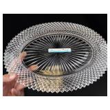 American Beauty Pressed Glass Serving Tray Set (5 Count)