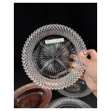 American Beauty Pressed Glass Serving Bowls (Lot of 3)