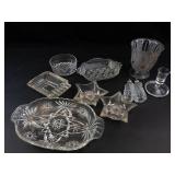 Clear Pressed Glass Tabletop Mixed Lot (10 Pieces)