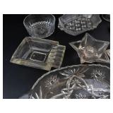 Clear Pressed Glass Tabletop Mixed Lot (10 Pieces)