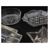 Clear Pressed Glass Tabletop Mixed Lot (10 Pieces)