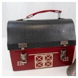 Vintage American Thermos Red Barn Lunchbox & Weather Watcher Thermometer Mixed Lot
