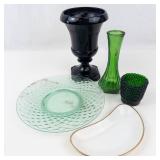Hoosier Glass Vase, Johnson Bros Dish & Art Glass Mixed Lot