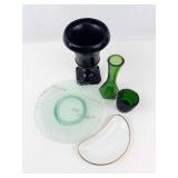 Hoosier Glass Vase, Johnson Bros Dish & Art Glass Mixed Lot