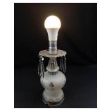 Glass Lamp Base With Dangling Crystals