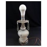 Glass Lamp Base With Dangling Crystals