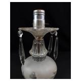 Glass Lamp Base With Dangling Crystals
