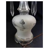 Glass Lamp Base With Dangling Crystals