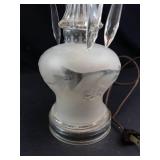 Glass Lamp Base With Dangling Crystals
