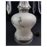 Glass Lamp Base With Dangling Crystals