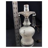 Glass Lamp Base With Dangling Crystals