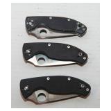 Spyderco-Style Folding Knife Lot – Set of 3