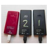 Sony Walkman Digital Music Player Lot – 3 Players with Charging Accessories