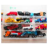 Construction Toy Vehicle Lot – Assorted Vehicles & Storage Containers