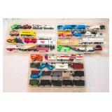 Toy Vehicle Lot – Branded Semis & Assorted Vehicles with Storage Containers