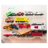 Toy Vehicle Lot – Branded Semis & Assorted Vehicles with Storage Containers