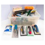 Tote Filled with Tiling Tools
