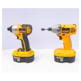 DeWalt Cordless Impact Driver Lot – DC825 & Heavy-Duty 1/4" Impact Driver with Batteries