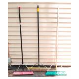 Set of Three Push Brooms