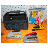Stapler & Fastener Lot – Staplers, Staples & Tool Bag