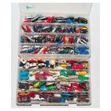 Assorted Toy Car Lot – Mattel & Hot Wheels with 2 Storage Containers