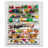 Farm & Construction Toy Vehicle Lot – with 2 Storage Containers