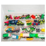 Farm & Construction Toy Vehicle Lot – with 2 Storage Containers