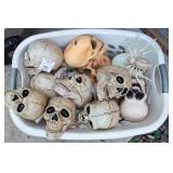 Halloween Decor Lot – Assorted Plastic Skulls