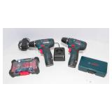 Bosch 12V Drill & Bit Set Lot – 2 Drills, Batteries & Charger Included