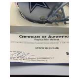 Drew Bledsoe Dallas Cowboys Football Mini Helmet Autograph Legendary Quarterback