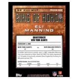 2008 Topps Eli Manning Ring of Honor Super Bowl MVP Card Insert