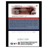 2004 Fleer Jason Bartlett Rookie Card Draft Edition Serial #