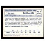 1986 Big League Chewing Gum Card Hank Aaron Home Run Leaders Card