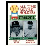 1979 Topps Nolan Ryan and Walter Johnson All-Time Record Holders Strikeouts