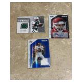 NFL Football Card Lot, 3 Autographed and Jersey Cards