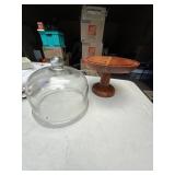 Home Decor & Linens Lot Cloche Wood Stand Lenox Ralph Lauren